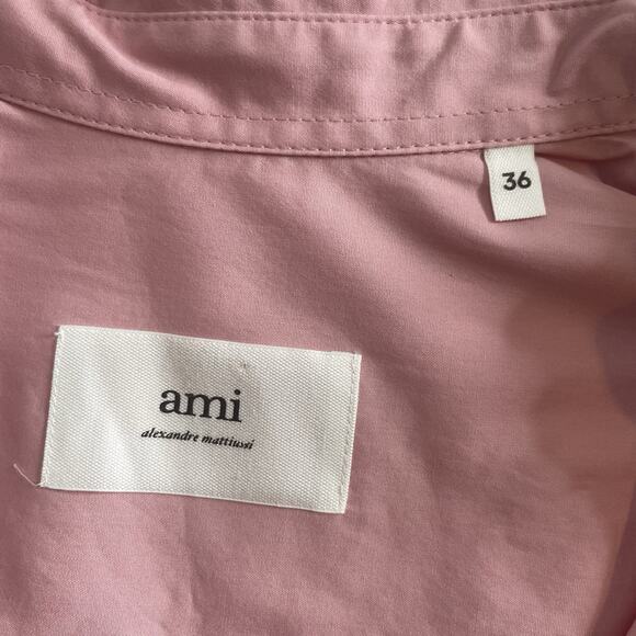 Ami Alexandre Mattiussi Men's Pink Button Up Shirt Size 36 Euro Summer Tailored - Picture 6 of 15